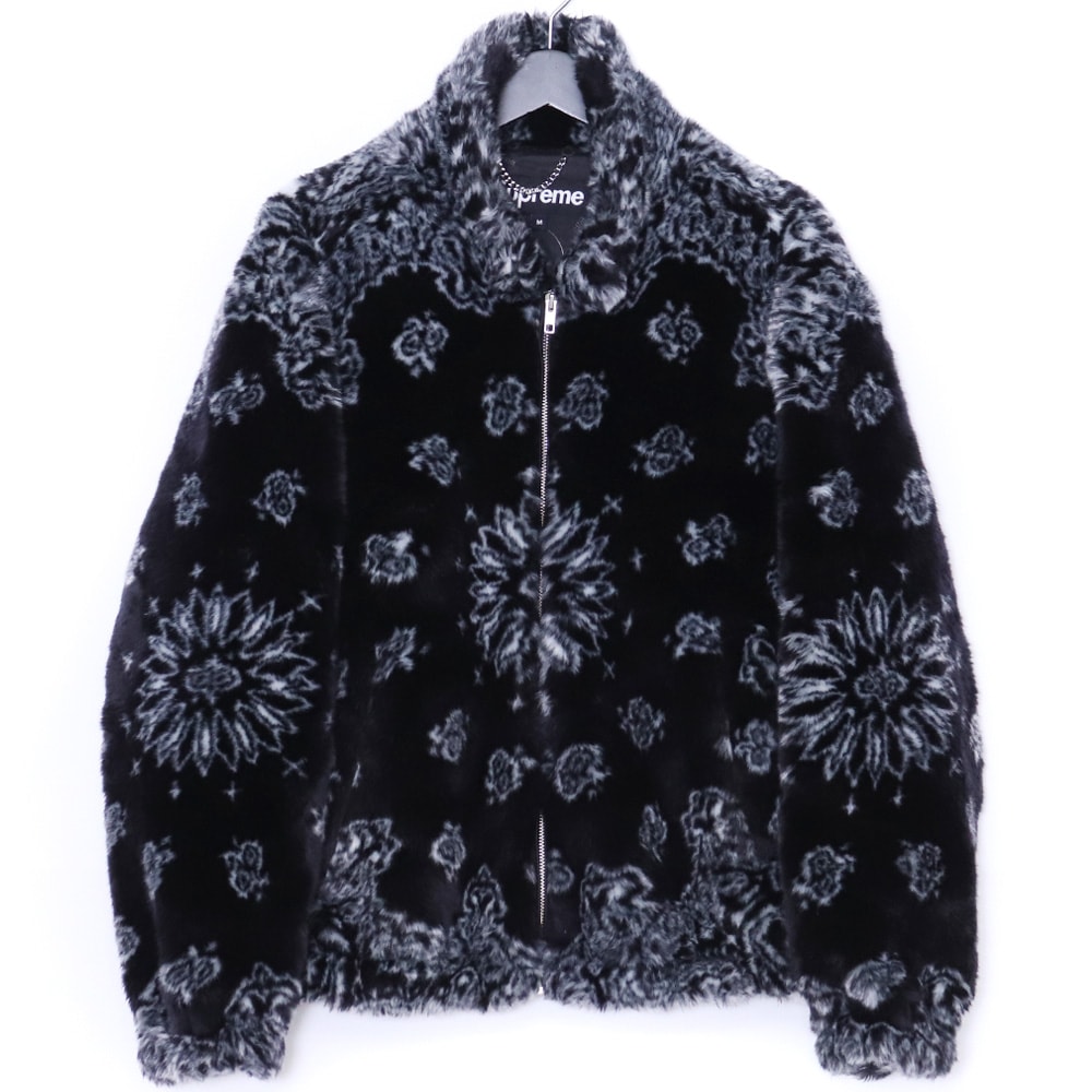 Supreme Bandana Faux Fur Bomber Jacket "Black"