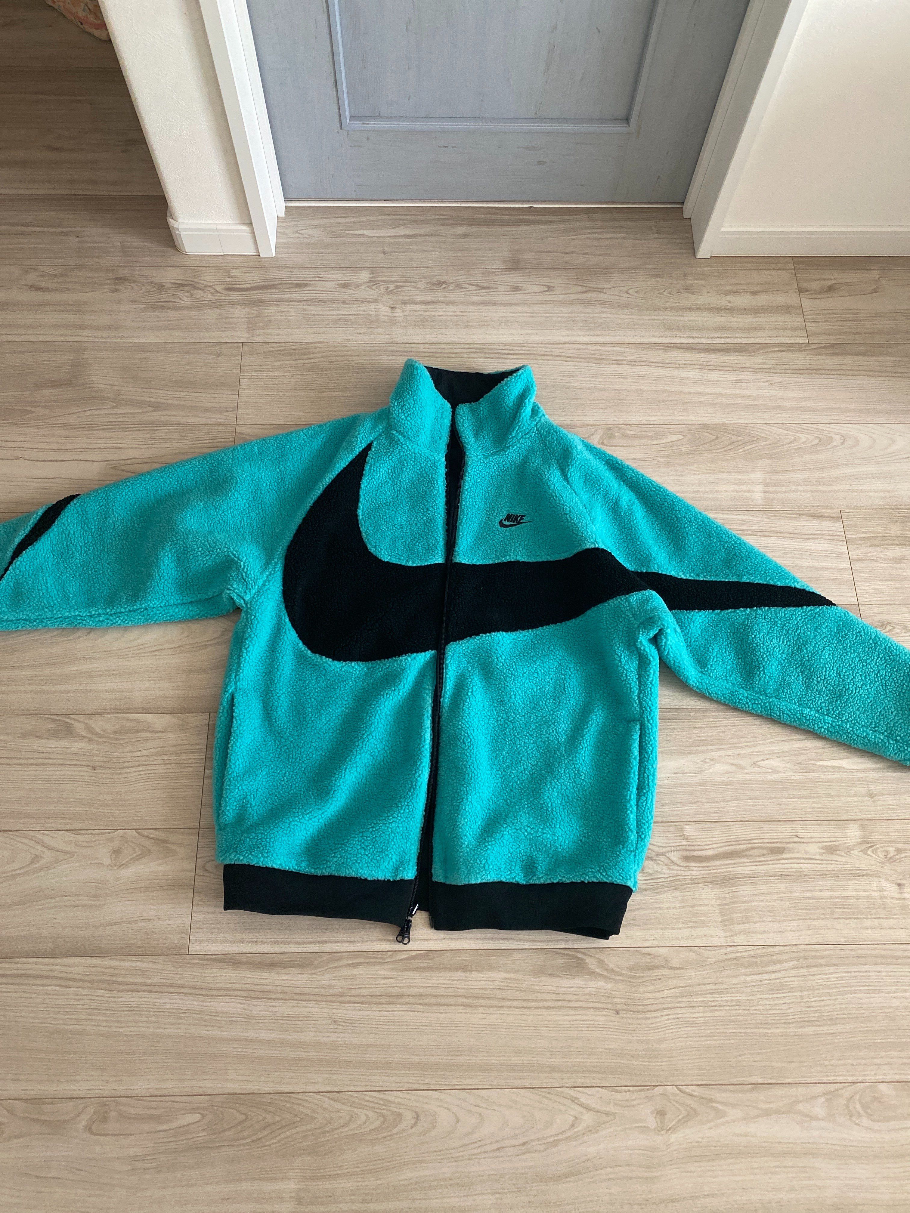 Nike Big Swoosh Reversible Boa Jacket"Black Neon"