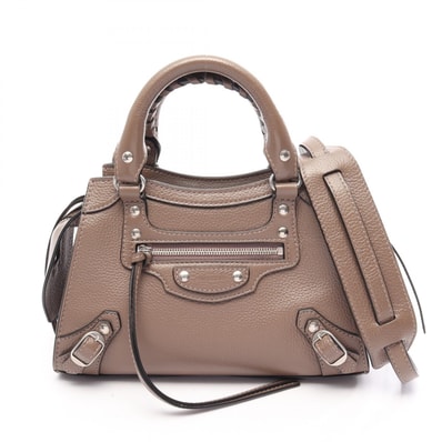 バレンシアガ BALENCIAGA NEO CLASS CITY MINI ネオ クラシック シティ ミニ 2WAY ハンドバッグ バッグ レザー レディース ブラウン系 638524 【中古】