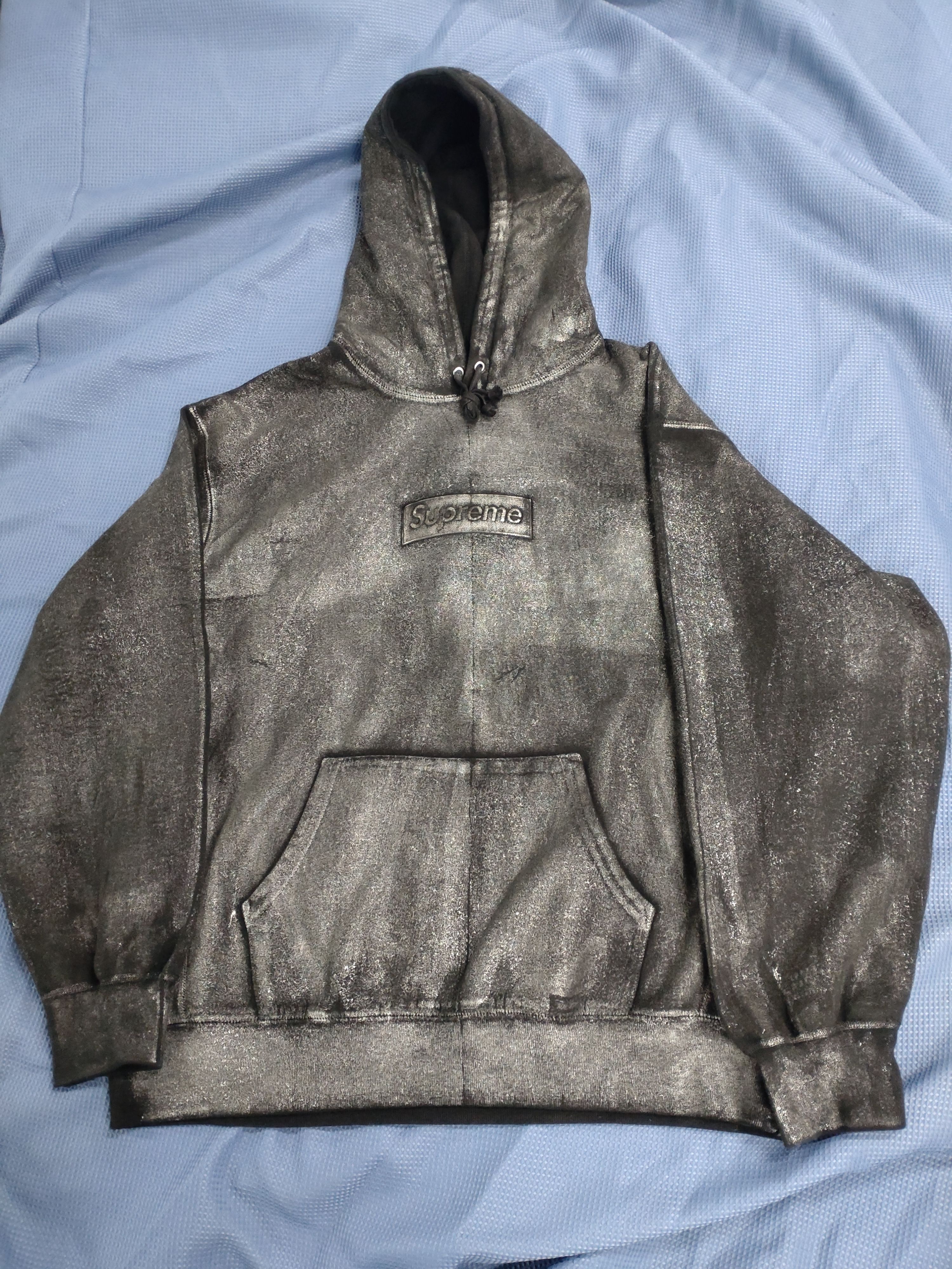 Supreme x MM6 Maison Margiela Foil Box Logo Hooded Sweatshirt "Black"