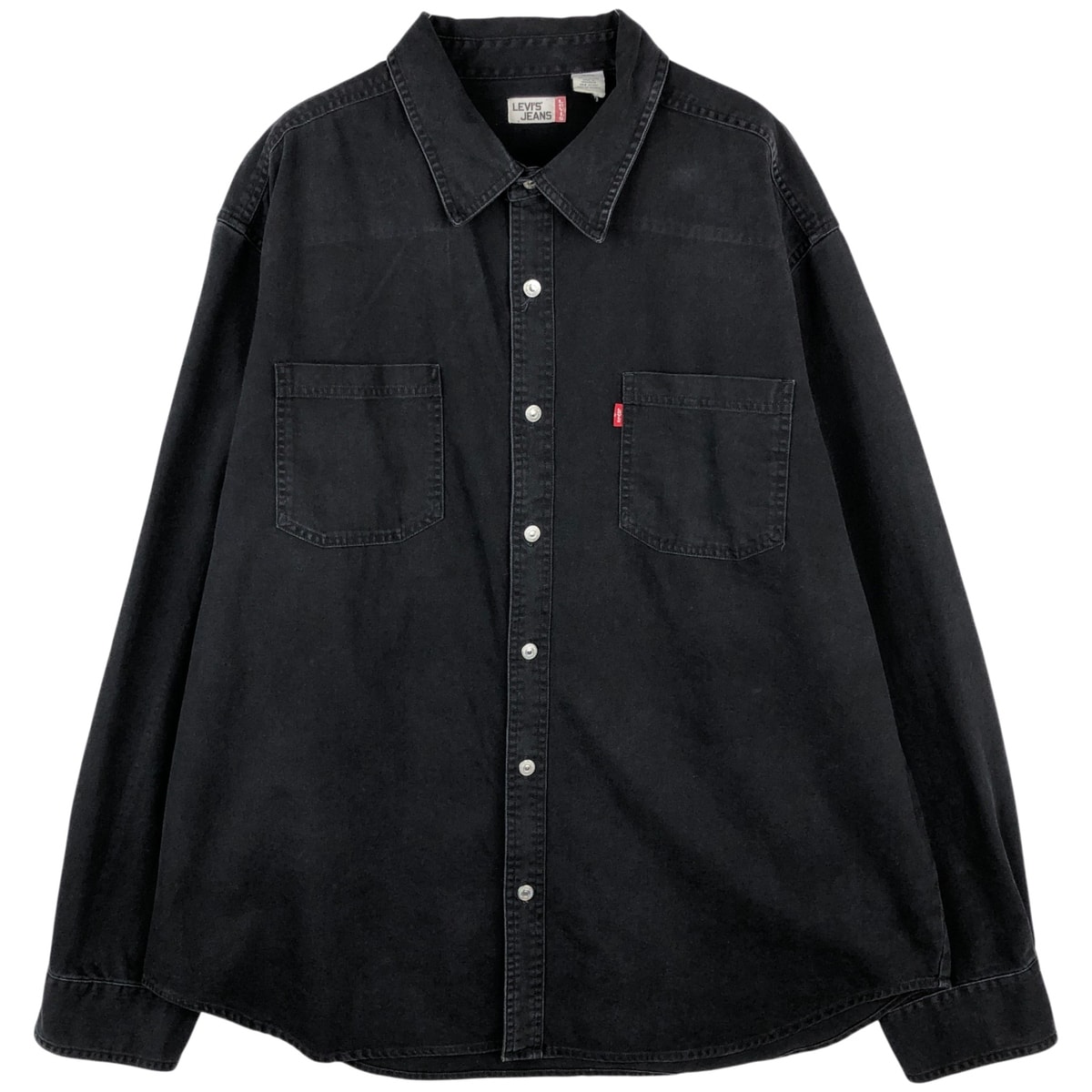 古着 90~00年代 リーバイス Levi's JEANS 長袖 ブラックデニムシャツ メンズXXL相当 ヴィンテージ/eaa646625