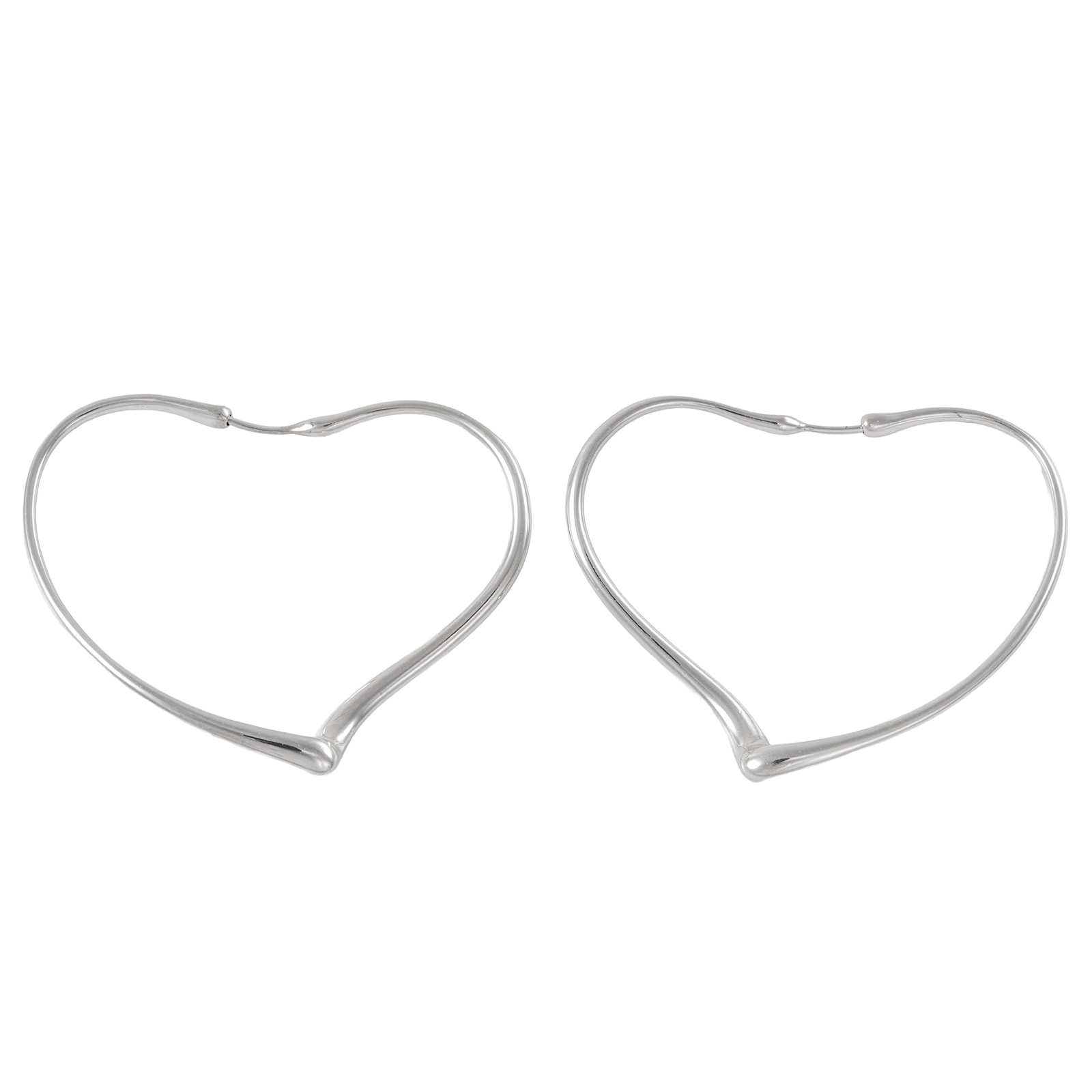 TIFFANY&Co. ティファニー オープンハート フープ ピアス ミディアム スターリングシルバー シルバー【中古】