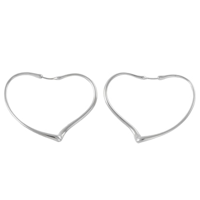 TIFFANY&Co. ティファニー オープンハート フープ ピアス ミディアム スターリングシルバー シルバー【中古】