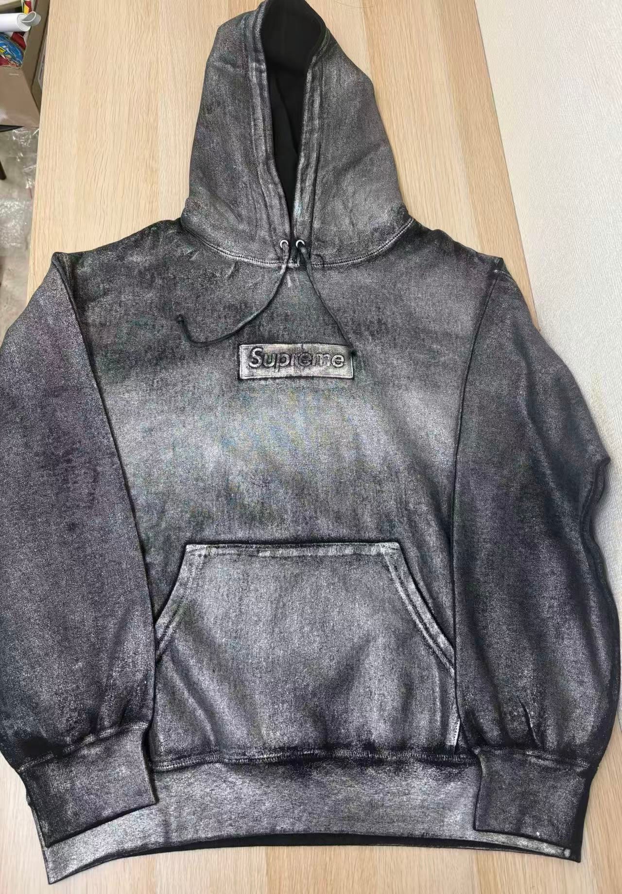 Supreme x MM6 Maison Margiela Foil Box Logo Hooded Sweatshirt "Black"