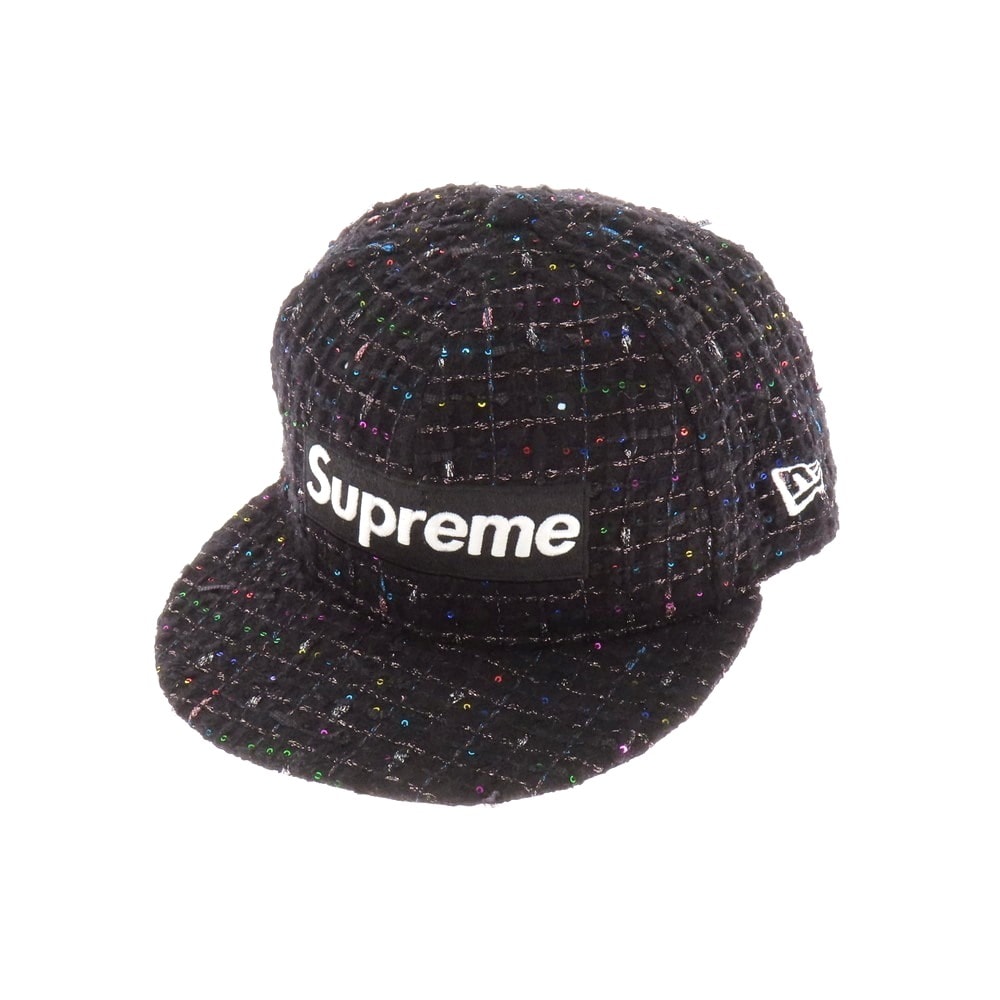 【中古】シュプリーム Supreme 2025年秋冬 Boucle Box Logo New Era スパンコール キャップ ブラック【サイズ7 1/4】【メンズ】