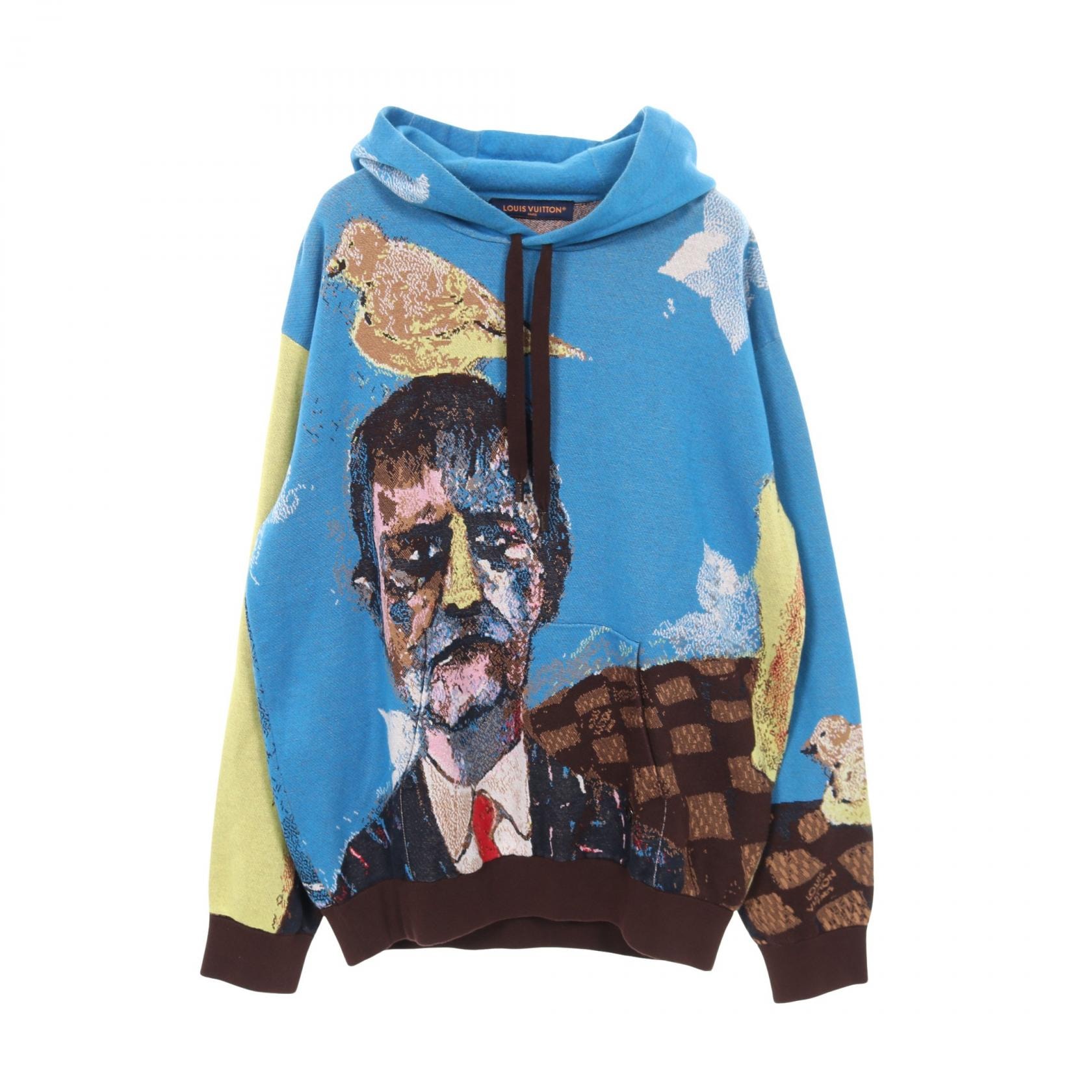 ルイ・ヴィトン LOUIS VUITTON パーカー 衣料品 トップス コットン メンズ ブルー系 / ブラウン系 / マルチカラー 【中古】