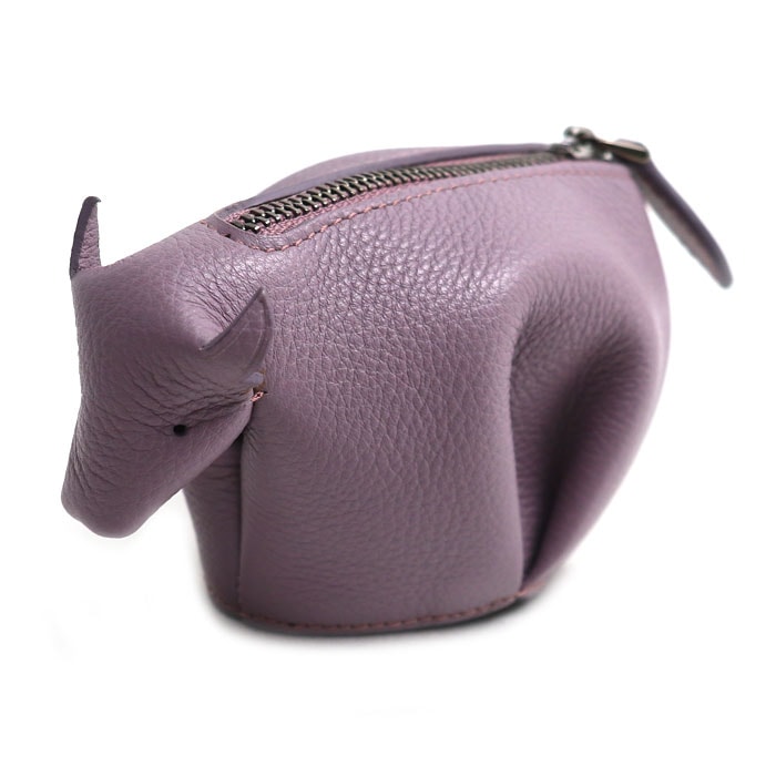 LOEWE ロエベ アニマル ウシ モチーフ コインケース パープル レディース【中古】【美品】