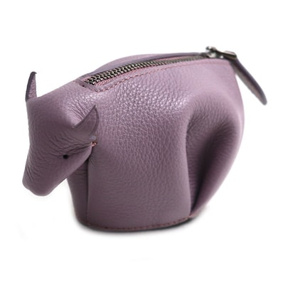 LOEWE ロエベ アニマル ウシ モチーフ コインケース パープル レディース【中古】【美品】