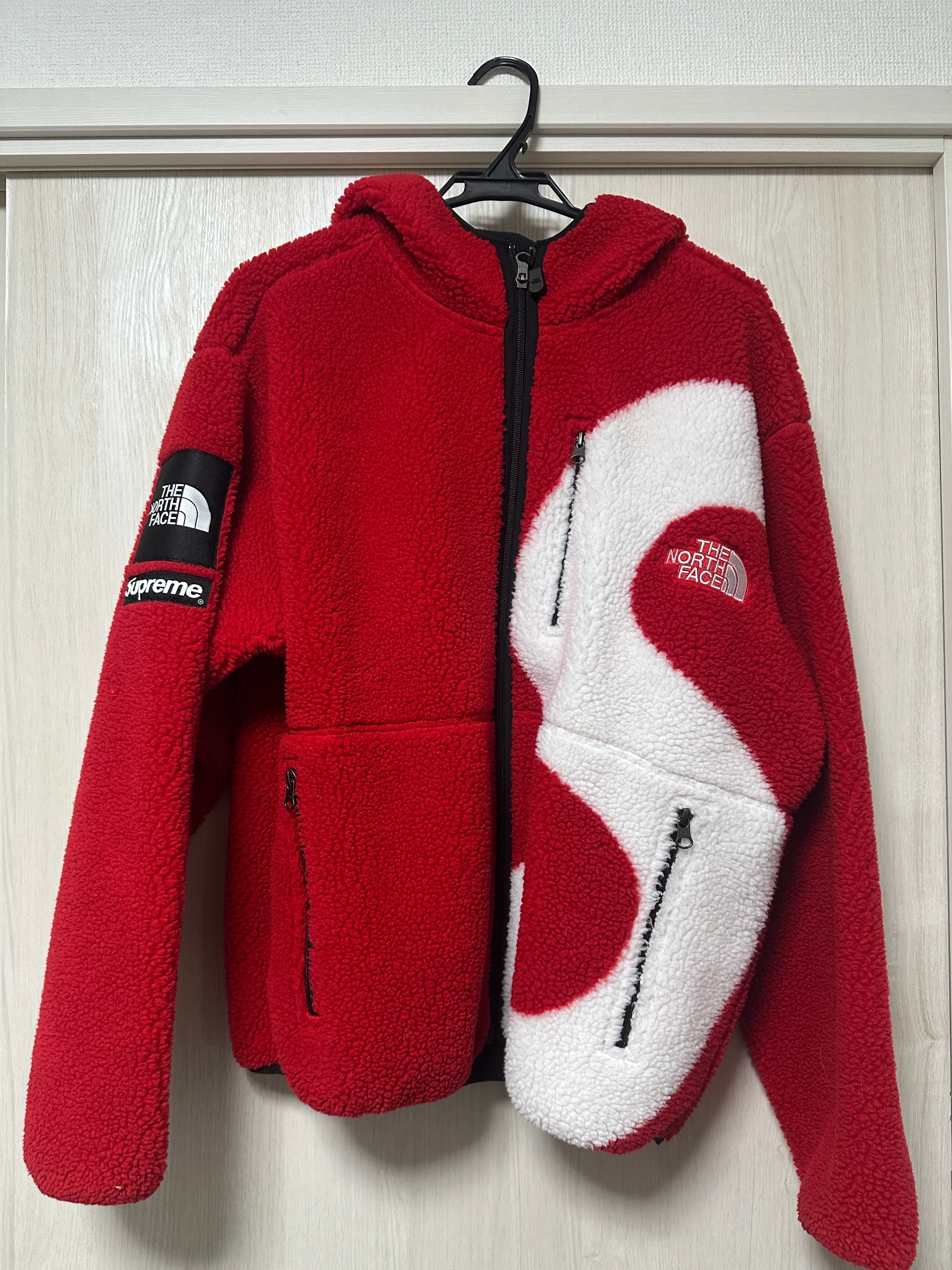 Supreme x The North Face S Logo Hooded Fleece Jacket "Red"