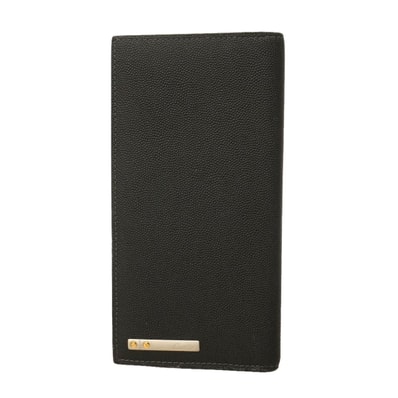 【6ke5176】カルティエ 札入れ サントス レザー ブラック ゴールド/シルバー金具【中古】メンズ
