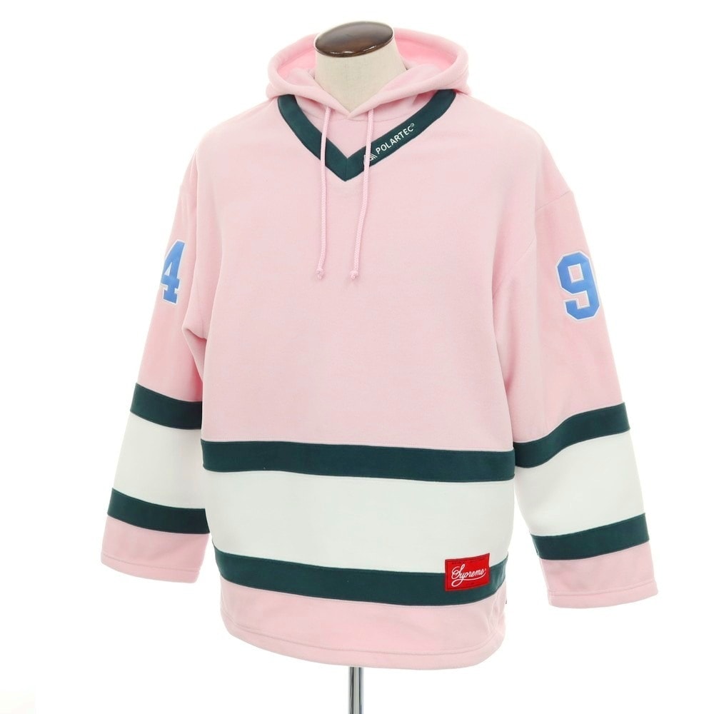 【中古】シュプリーム Supreme 2025年秋冬 Polartec Hooded Hockey Jersey ポリエステル パーカー ライトピンク【サイズL】【メンズ】