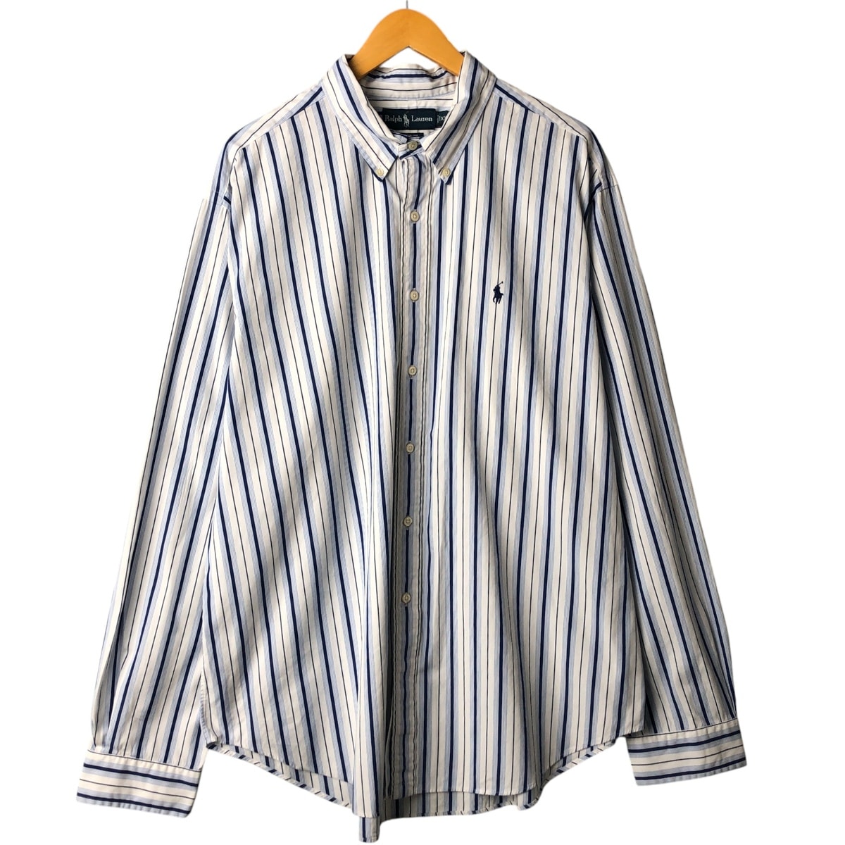 古着 ラルフローレン Ralph Lauren CLASSIC FIT 長袖 ボタンダウンストライプシャツ メンズXXL相当/eaa568440