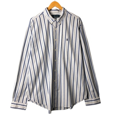 古着 ラルフローレン Ralph Lauren CLASSIC FIT 長袖 ボタンダウンストライプシャツ メンズXXL相当/eaa568440