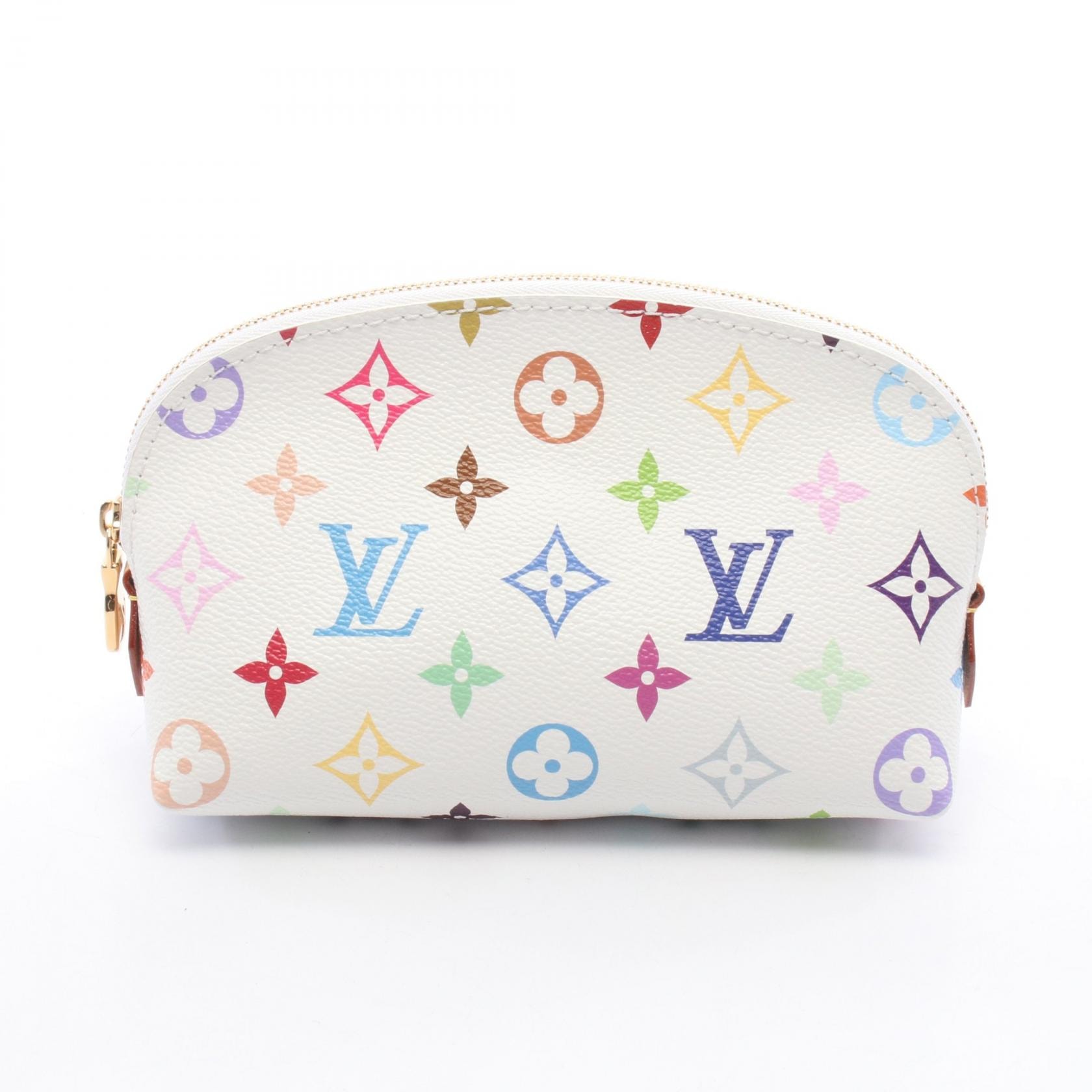 ルイ・ヴィトン LOUIS VUITTON LV × TM ポシェット コスメティック ポーチ バッグ レザー PVC モノグラム・マルチカラー ブロン レディース ホワイト系 M13744 【中古】
