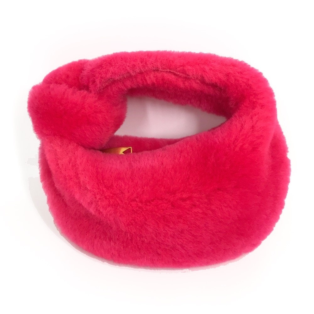 ボッテガヴェネタ BOTTEGA VENETA ミニザジョディファー カバン ハンドバッグ フェイクファー ピンク 美品