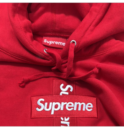Supreme Cross Box Logo Hooded Sweatshirt "Red"