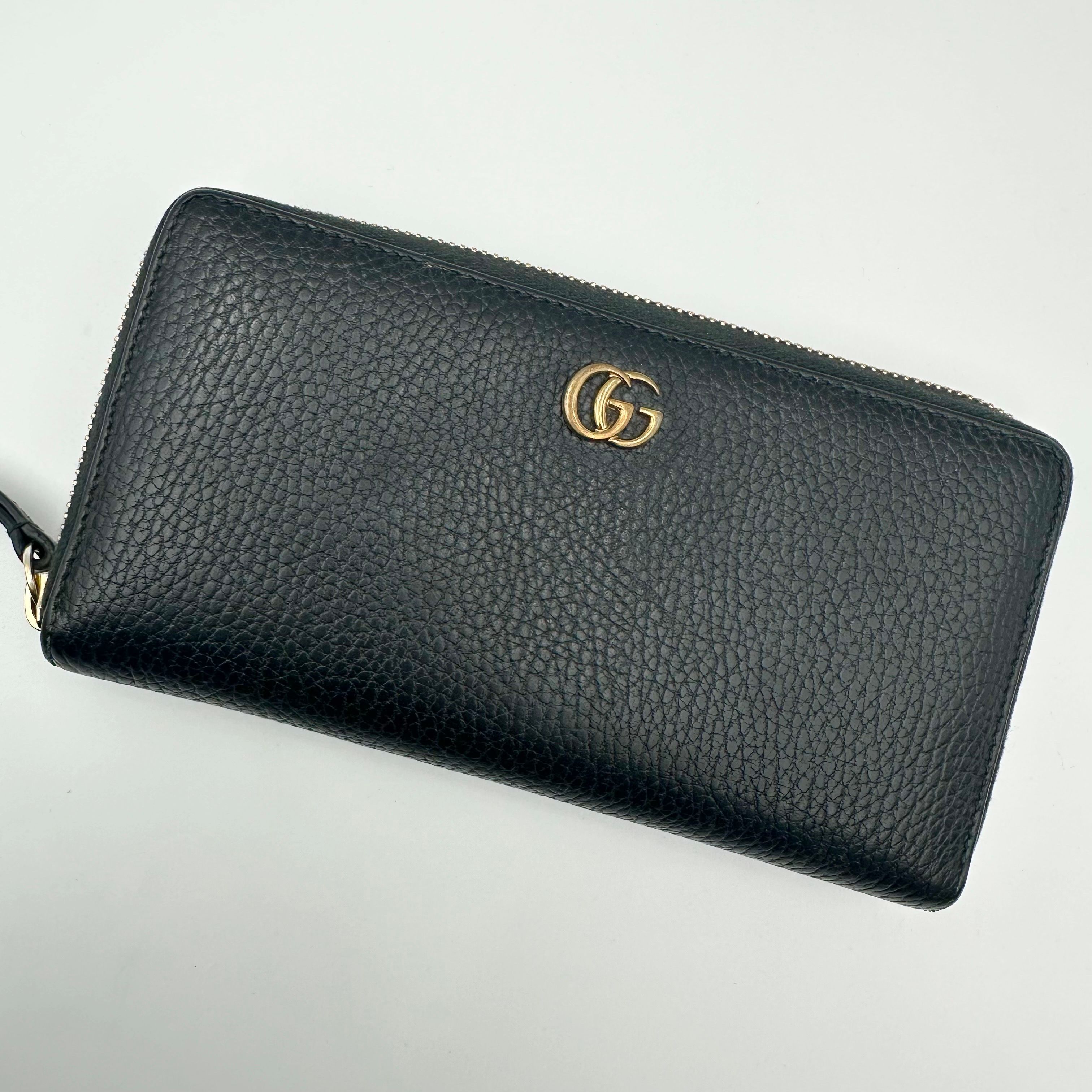 GUCCI Leather Zip Around Wallet "Black"