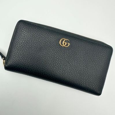 GUCCI Leather Zip Around Wallet "Black"