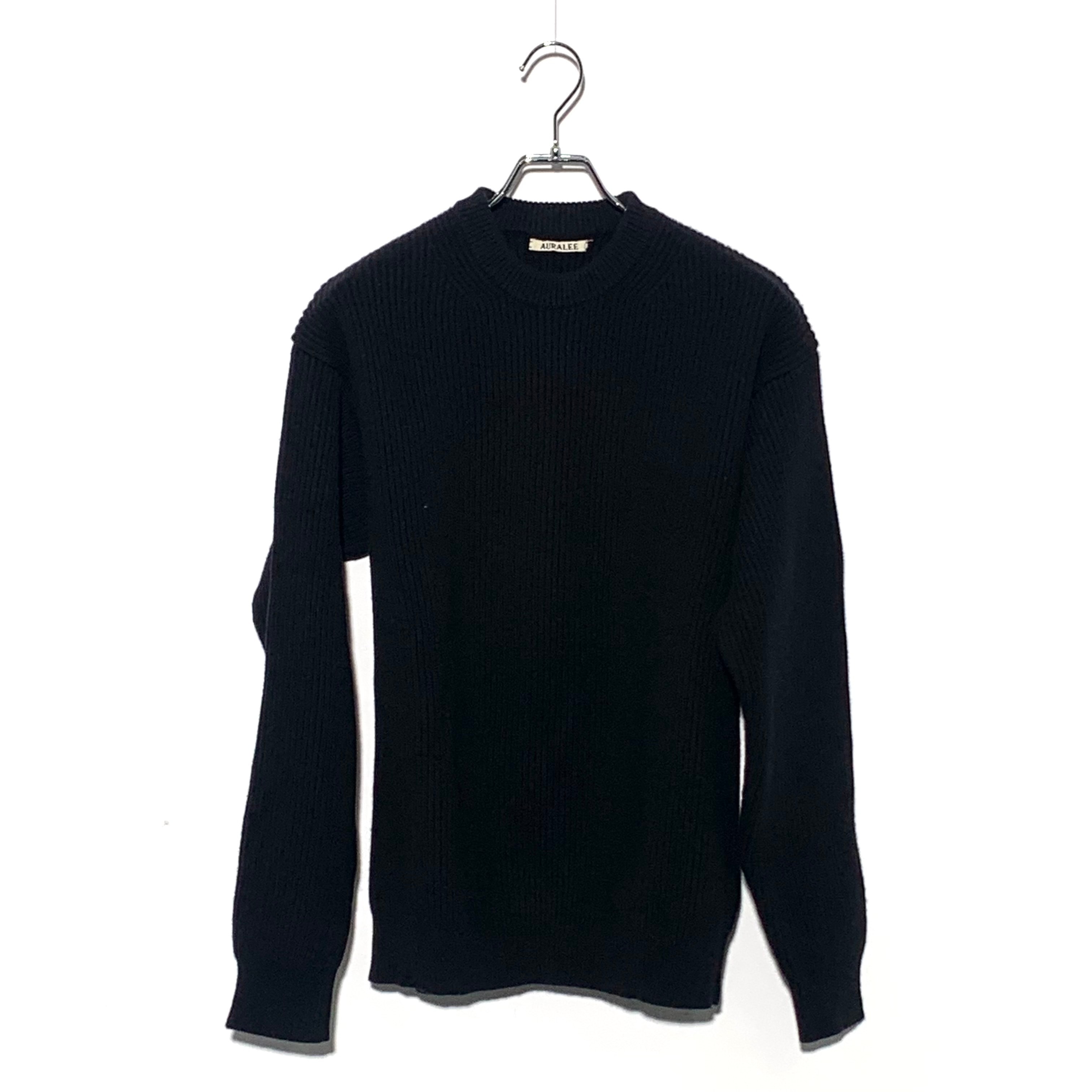 AURALEE SUPER FINE WOOL RIB KNIT Black