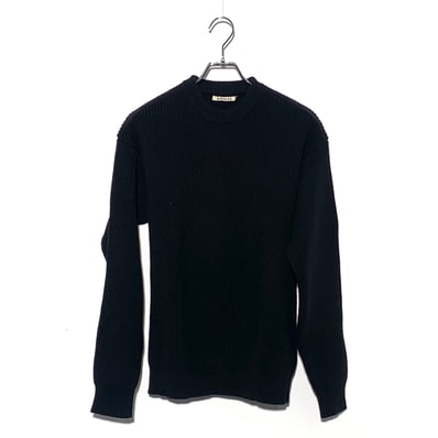 AURALEE SUPER FINE WOOL RIB KNIT Black