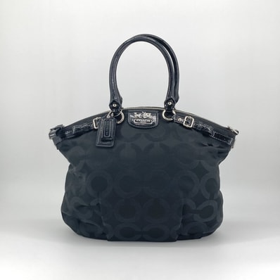 COACH(コーチ) サテンサッチェル ハンドバッグ ブラック