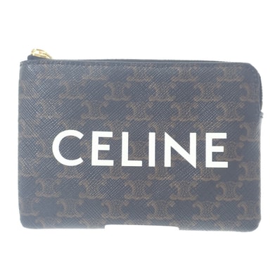セリーヌ CELINE コインパース 10C662CA2-38NO コインケース トリオンフキャンバス ブラック ブラウン レディース【中古】【Aランク】