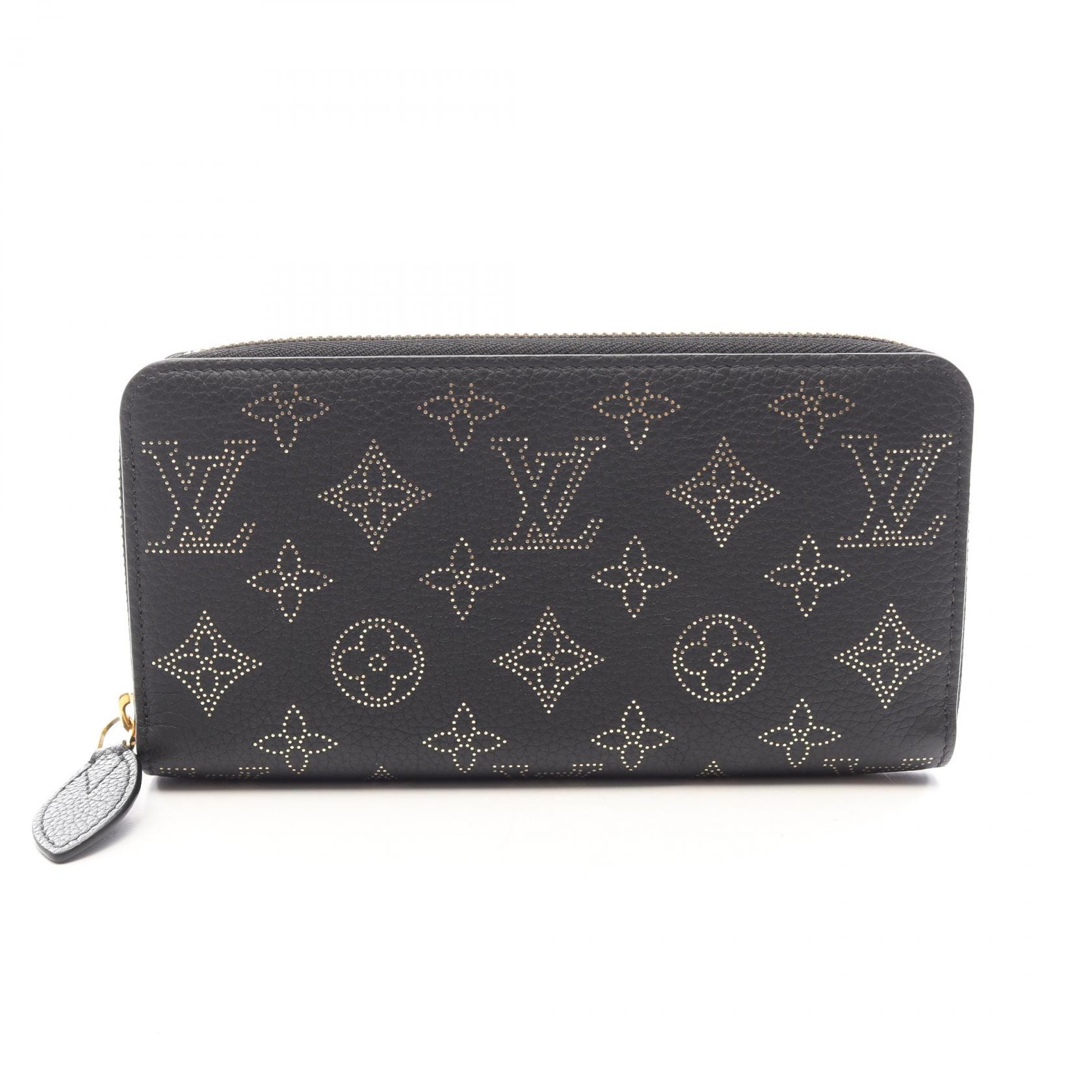 ルイ・ヴィトン LOUIS VUITTON ジッピーウォレット ラウンド財布 財布 レザー モノグラム・マヒナ ノワール レディース ブラック系 M82645 【中古】