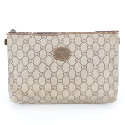 グッチ GGプラスセカンドバッグ レザー×コーティングキャンバス