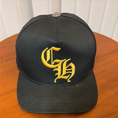 Chrome Hearts 6 Panel On Field CH White Baseball Cap "Black/Yellow"