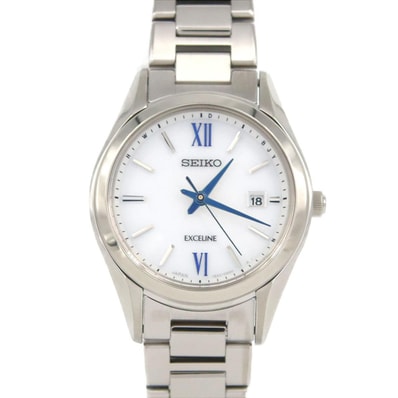 【新品】セイコー エクセリーヌ 電波時計 1B32-0AC0/SWCW145 TI ソーラークォーツ