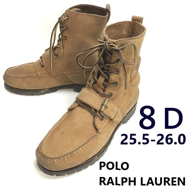 POLO RALPH LAUREN/ラルフローレン ★革紐/レザー/ハンティングブーツ【8D/25.5-26.0/brown/茶】本革/Leather/Boots/shoes◆bWB105-03