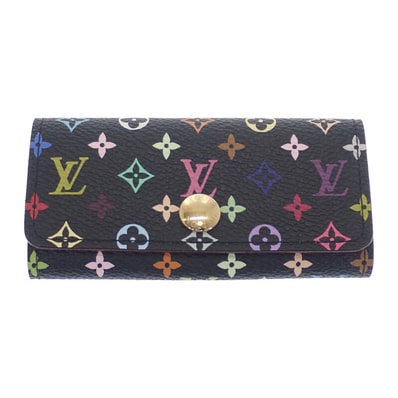 ルイヴィトン LOUIS VUITTON マルチカラーミュルティクレ4 M93732 キーケース モノグラム ブラック グルナード ゴールド金具 レディース【中古】【Aランク】