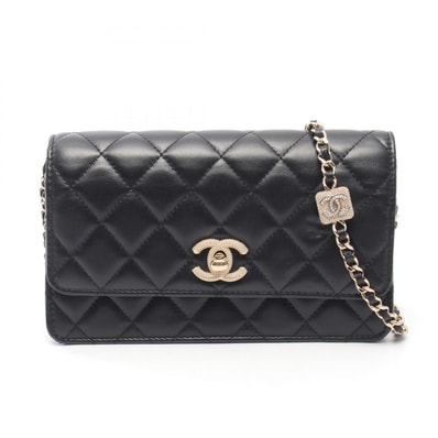 シャネル CHANEL マトラッセ チェーンウォレット ショルダーバッグ バッグ ラムスキン(羊革) レディース ブラック系 AP4300 【中古】