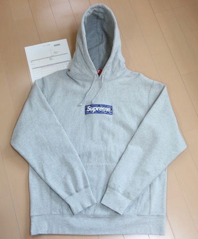 Supreme Bandana Box Logo Hooded Sweatshirt "Grey"
