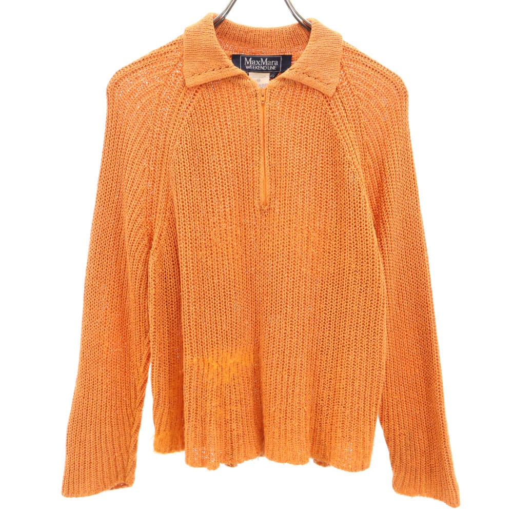 MAX MARA マックスマーラ 長袖 セーター M オレンジ ニット ハーフジップ