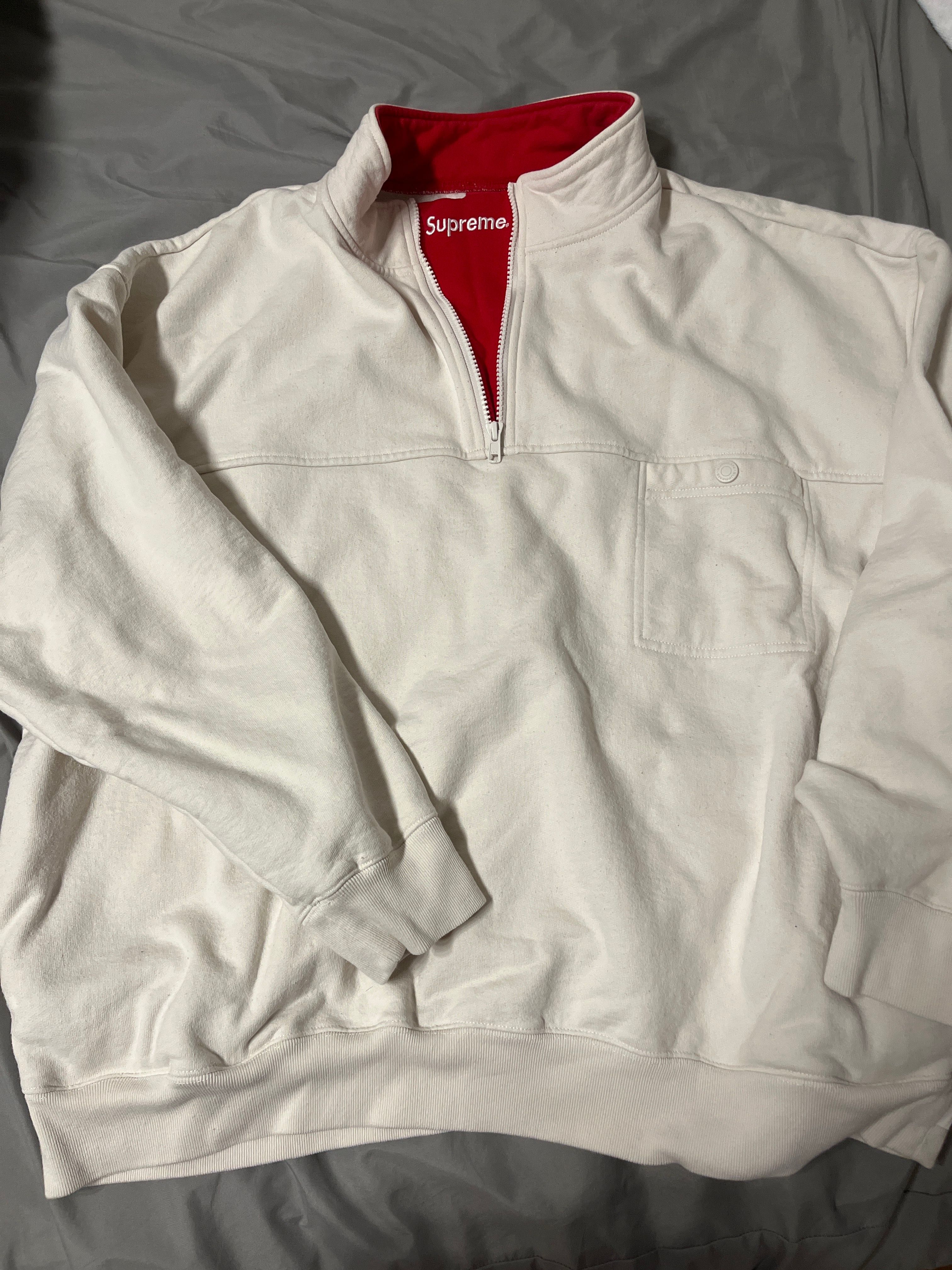 Supreme Washed Half Zip Pullover "Stone"