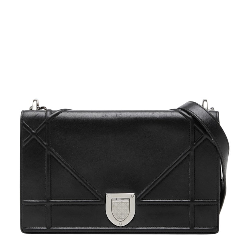 ディオール DIORAMA ディオラマ チェーン ショルダーバッグ ブラック レザー レディース Dior 中古