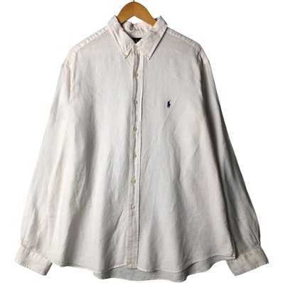 古着 ラルフローレン Ralph Lauren CLASSIC FIT クラシックフィット 長袖 リネン ボタンダウンシャツ メンズXXL相当/eaa570332