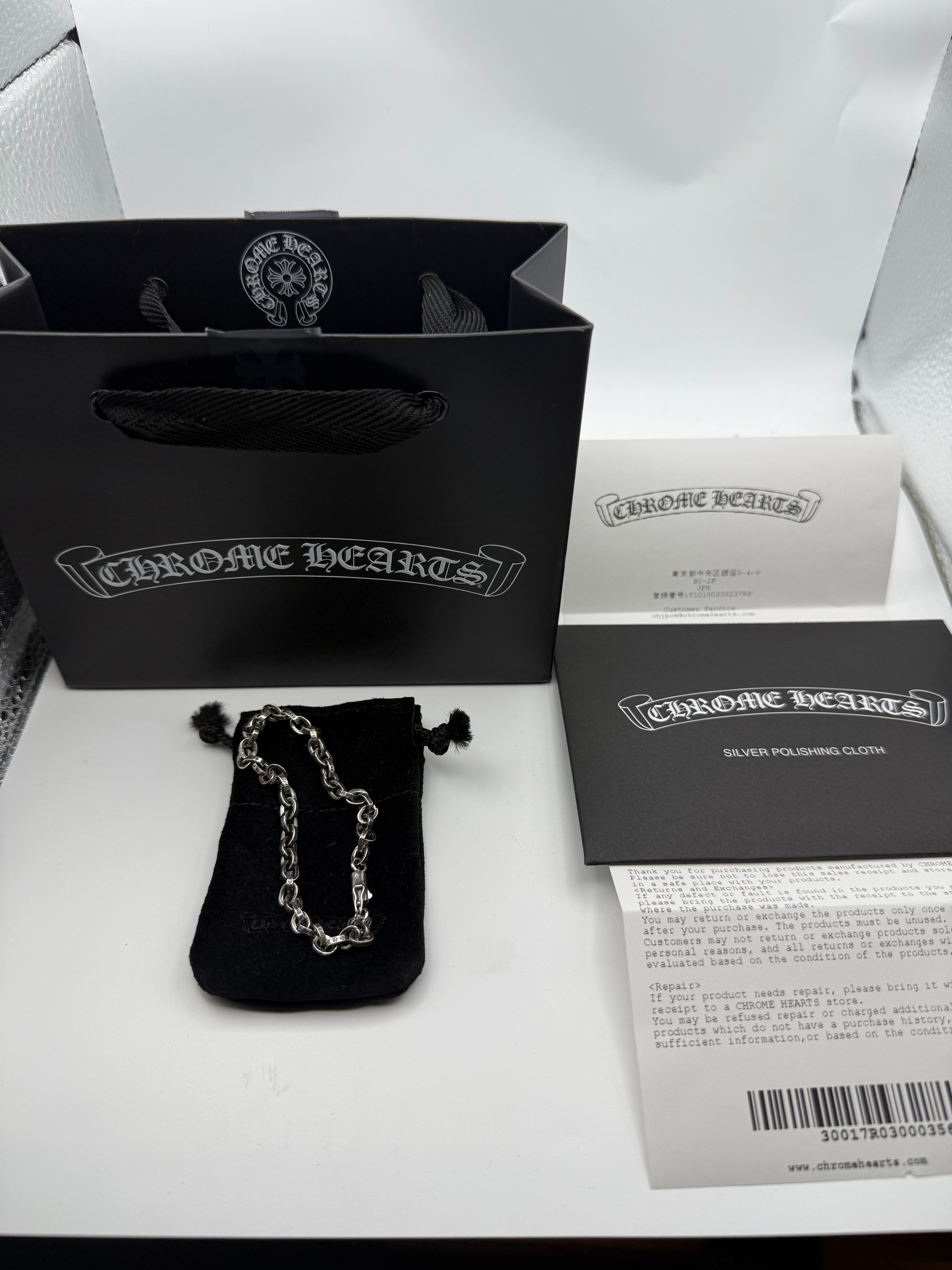 Chrome Hearts Paper Chain Bracelet "Silver"