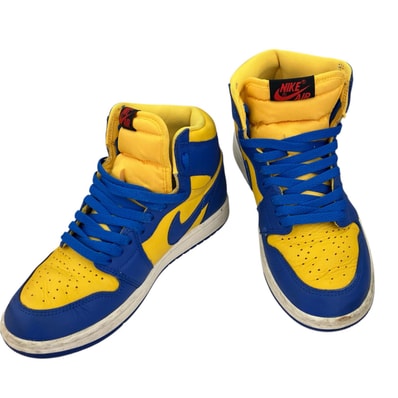 186000 NIKE ナイキ WMNS AIR JORDAN 1 RETRO HIGH OG エア ジョーダン FD2596-700 24cm ブルー イエロー 24.0cm メンズ