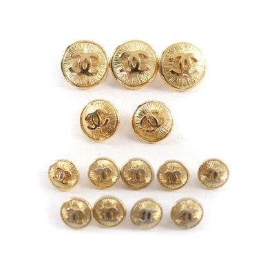 良品 シャネル ボタン ゴールド レディース