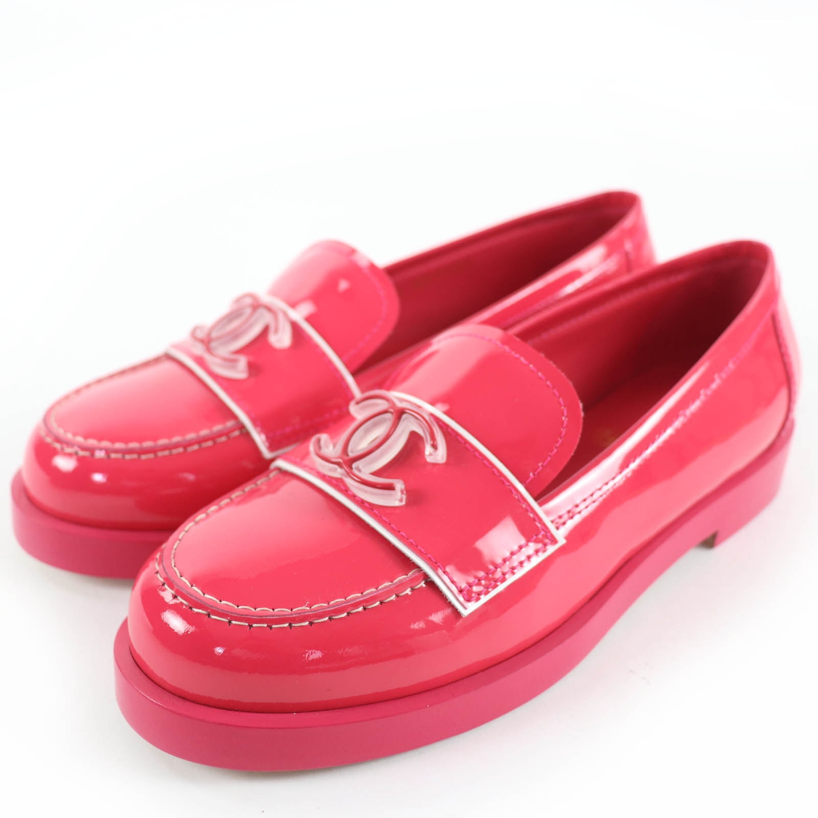 未使用品 シャネル ローファー ピンク レディース 36 G31420