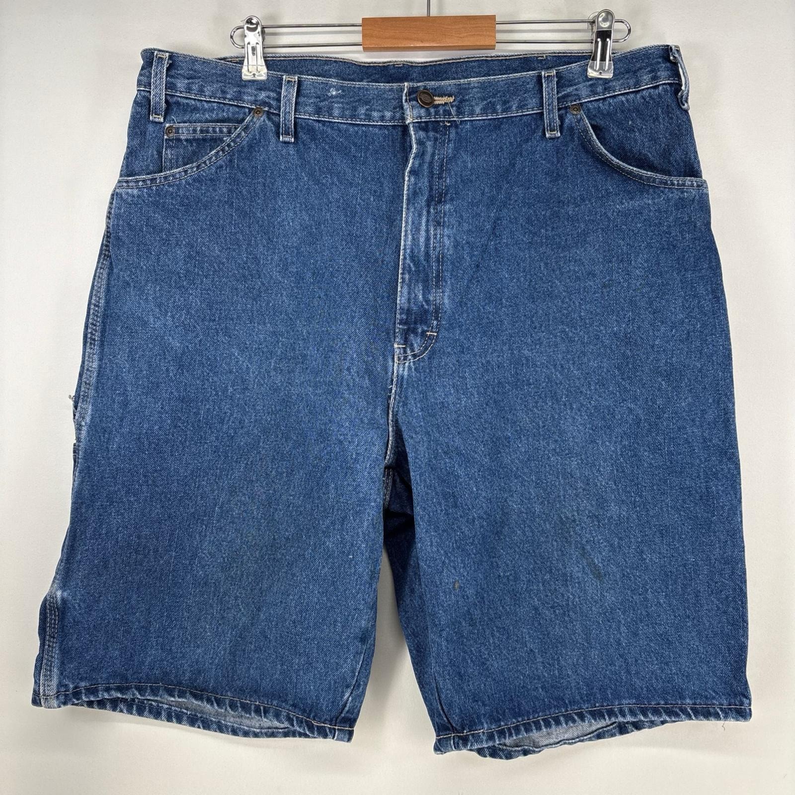 古着 ディッキーズ Dickies デニム ショートパンツ ペインター ワンポイントロゴ ハーフパンツ 大きいサイズ w40 ブルー メンズ