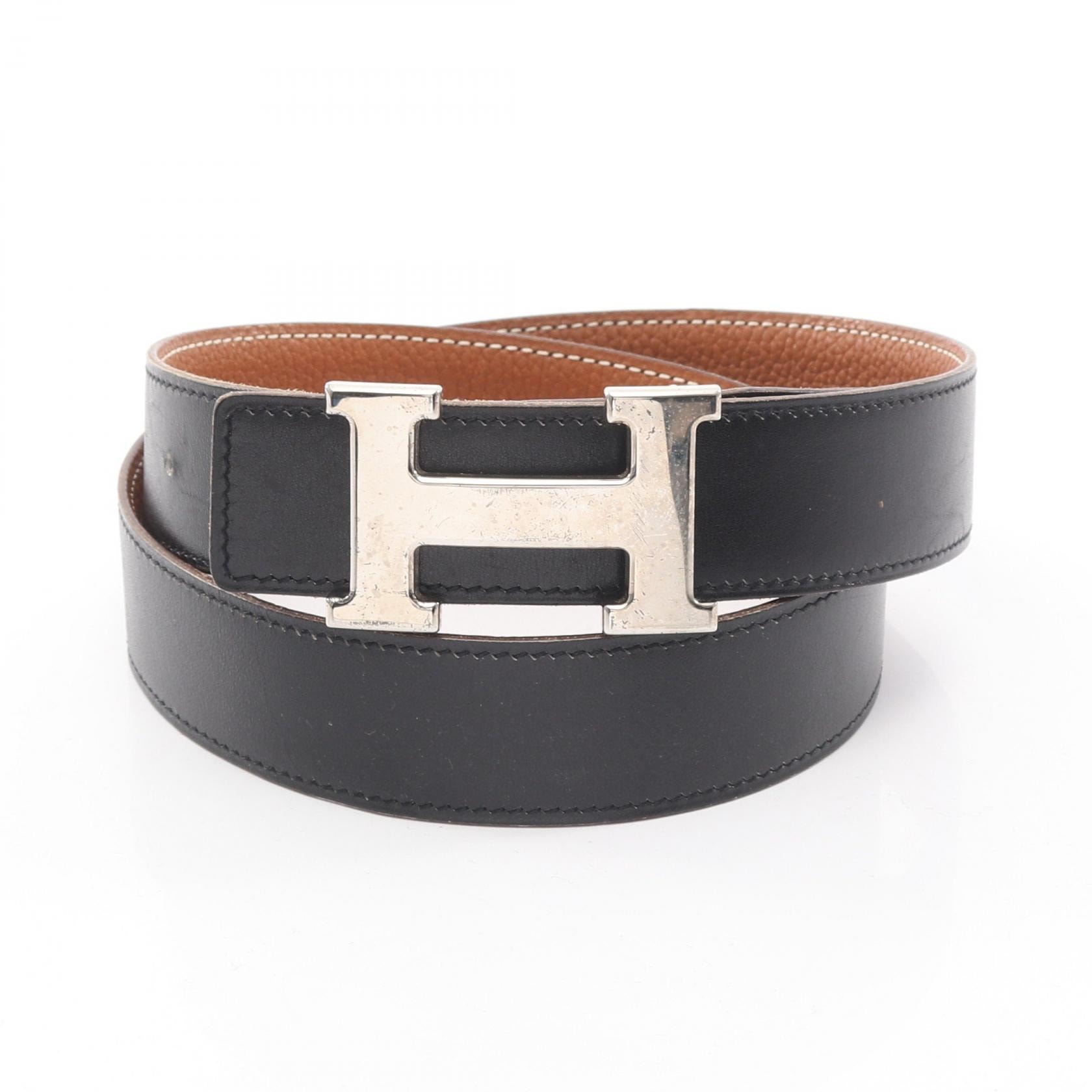 エルメス HERMES コンスタンス Hベルト リバーシブル ベルト 衣料品 レザー □G刻印(2003年製造) メンズ ブラック系 / ブラウン系 【中古】