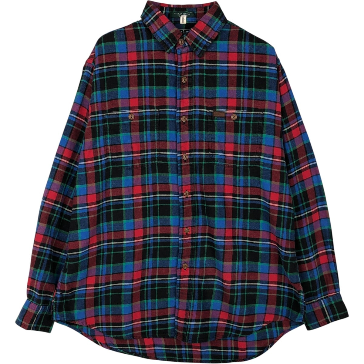 古着 ラルフローレン Ralph Lauren POLO by Ralph Lauren チェック柄 長袖 ライトネルシャツ レディースXL相当/eaa477916