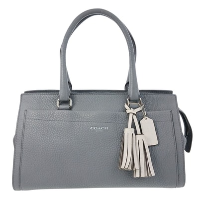 COACH コーチ レガシー ペブルド チェルシー キャリーオール トートバッグ 25340 レザー グレー レディース【中古】
