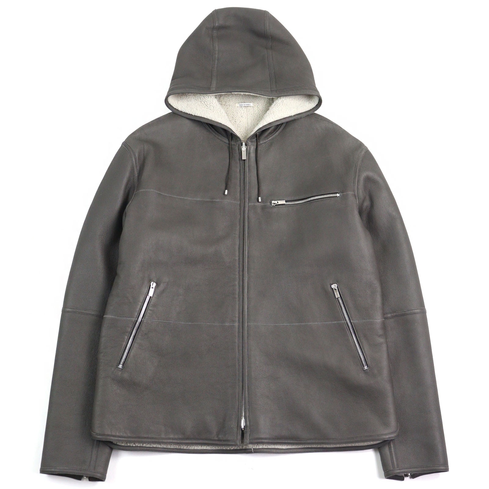 極美品 エルメス ブルゾン チャコールグレー メンズ 053265HATC54