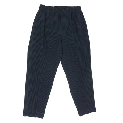 HOMME PLISSE ISSEY MIYAKE オム プリッセ イッセイミヤケ 21SS HP11FF003 センターライン プリーツ テーパード パンツ ネイビー系 1【中古】