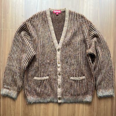 Supreme 2-Tone Mohair Cardigan "Light Brown"