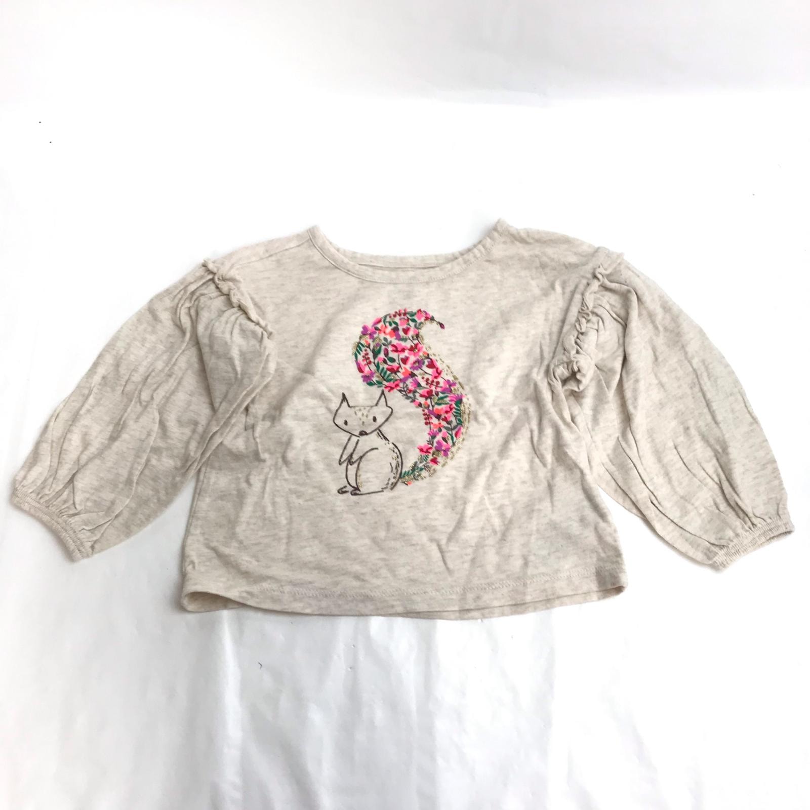baby GAP【ギャップ★長袖Tシャツ【18-24/1-2歳/オフホワイト/ベージュホワイト】赤ちゃん/Tops/Shirt◆BJ077-j